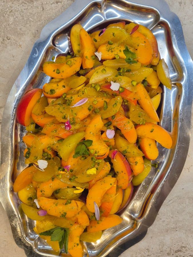 Salade de fruits jaunes, recette d'été de Lazio Traiteur